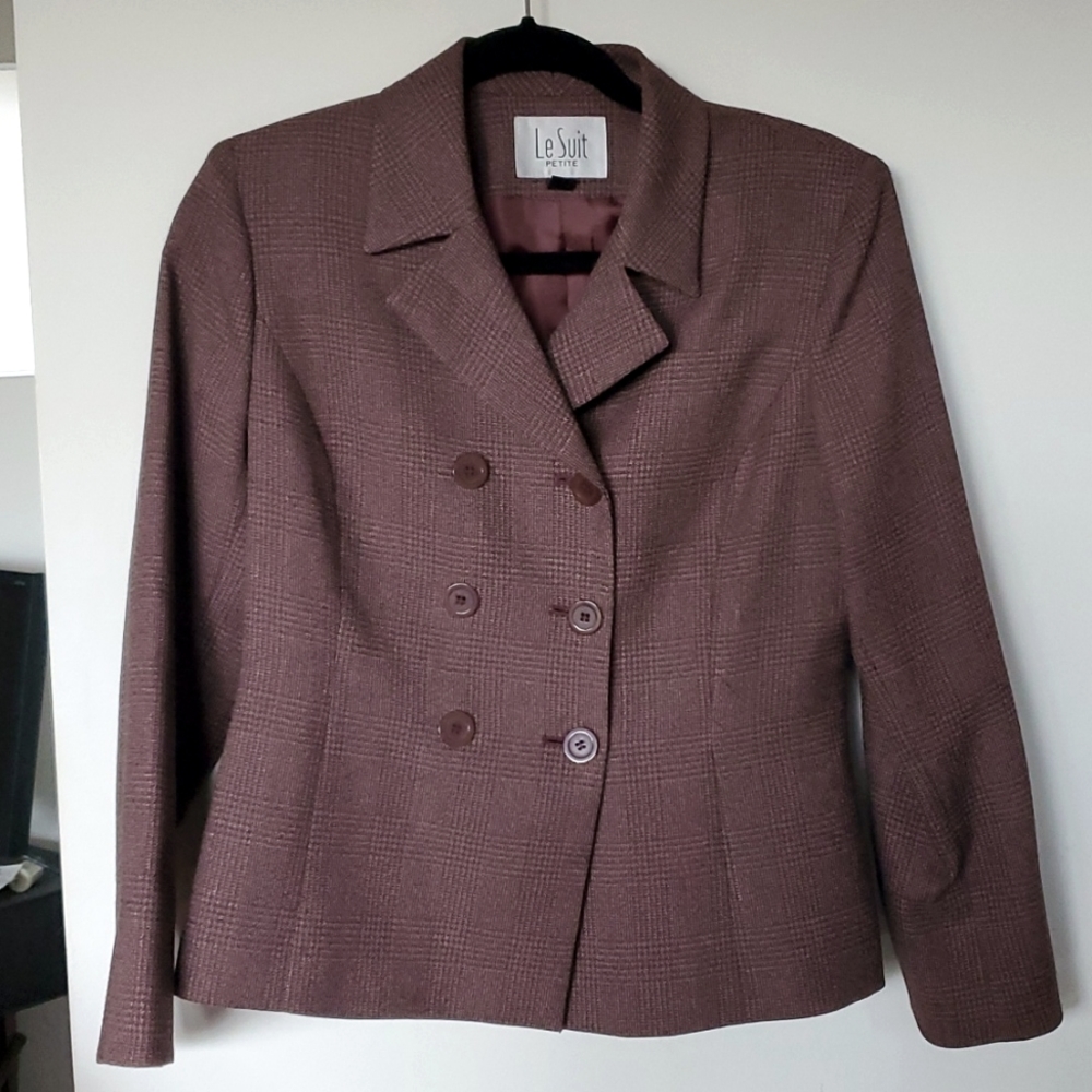 Maroon/Burgandy Le Suit 4 Petite Skirt Suit - Picture 2 of 7